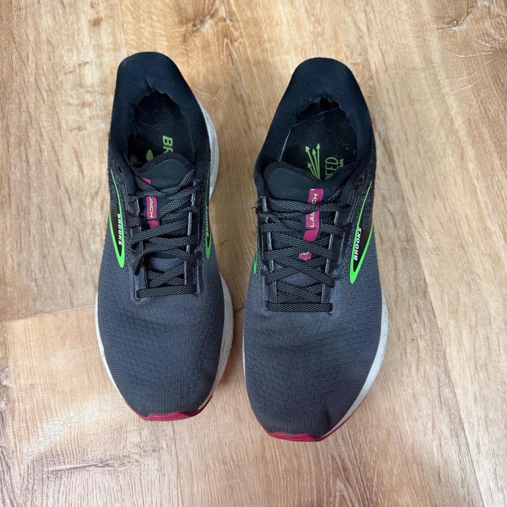Brooks Launch 10 Women's Running Shoes Black Pink Neon Green Size 8.5 - Picture 2 of 8